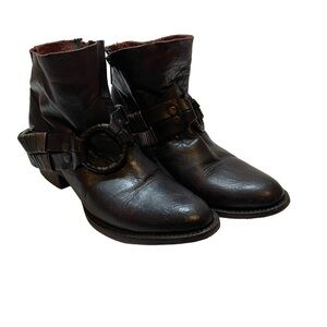 Freebird by Steven Evil l Brown Leather Ankle Boots Women Size 8